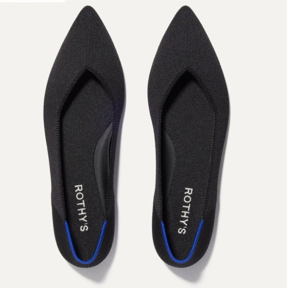 Rothy's The Point II Black Flats Size 11.5